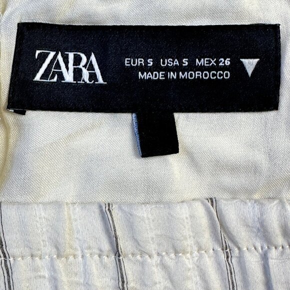 Zara Women’s Wrinkle Effect Striped Shorts Size Small Light Airy Bohocore - Picture 5 of 14